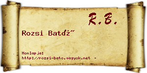 Rozsi Bató névjegykártya